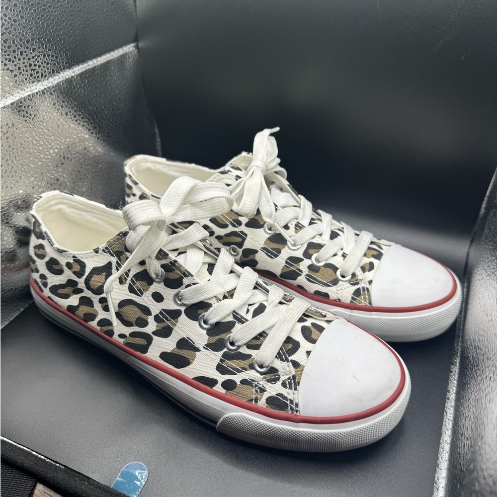 Leopard Print Canvas Sneakers